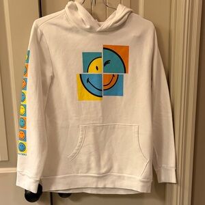 Old Navy White Hoodie with Smiley Face Design